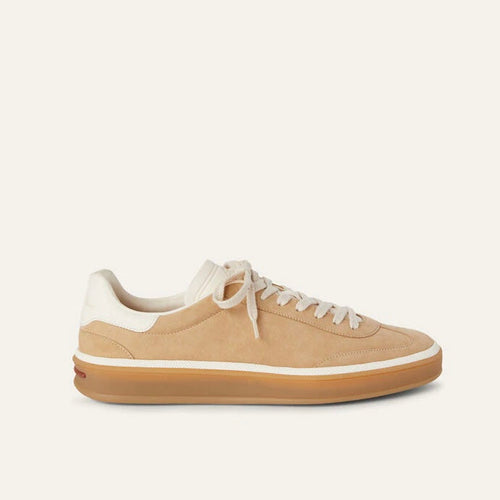 Loro Piana Tennis Walk Sneaker In Suede Calf Split Windy Dunes