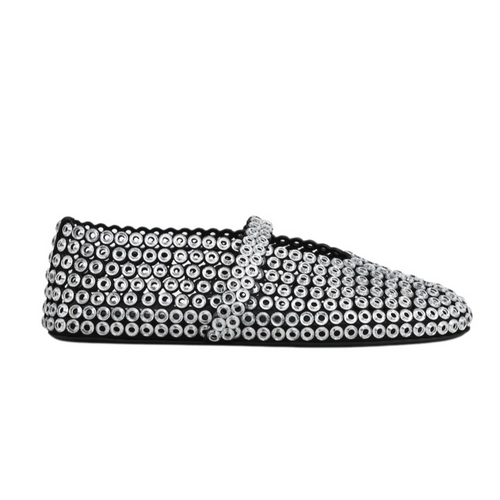 Alaïa Suede Glass 'Embellished Ballet Flats' (Women's)