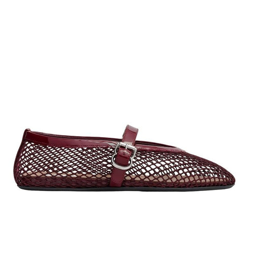 ALAÏA Fishnet Ballet Flats 'Maroon' (Women's)